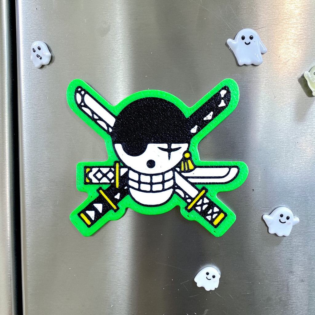 ONE PIECE THEME LUFFY GREEN FRIDGE MAGNET. ANIME COLLECTIBLES