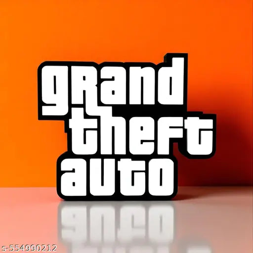 3D GTA Game Theme Logo Table Top | Grand Theft Auto Inspired Desk Showpiece