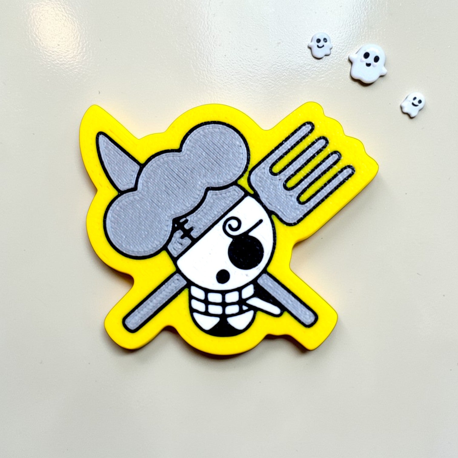 ONE PIECE THEME LUFFY YELLOW FRIDGE MAGNET. ANIME COLLECTIBLES