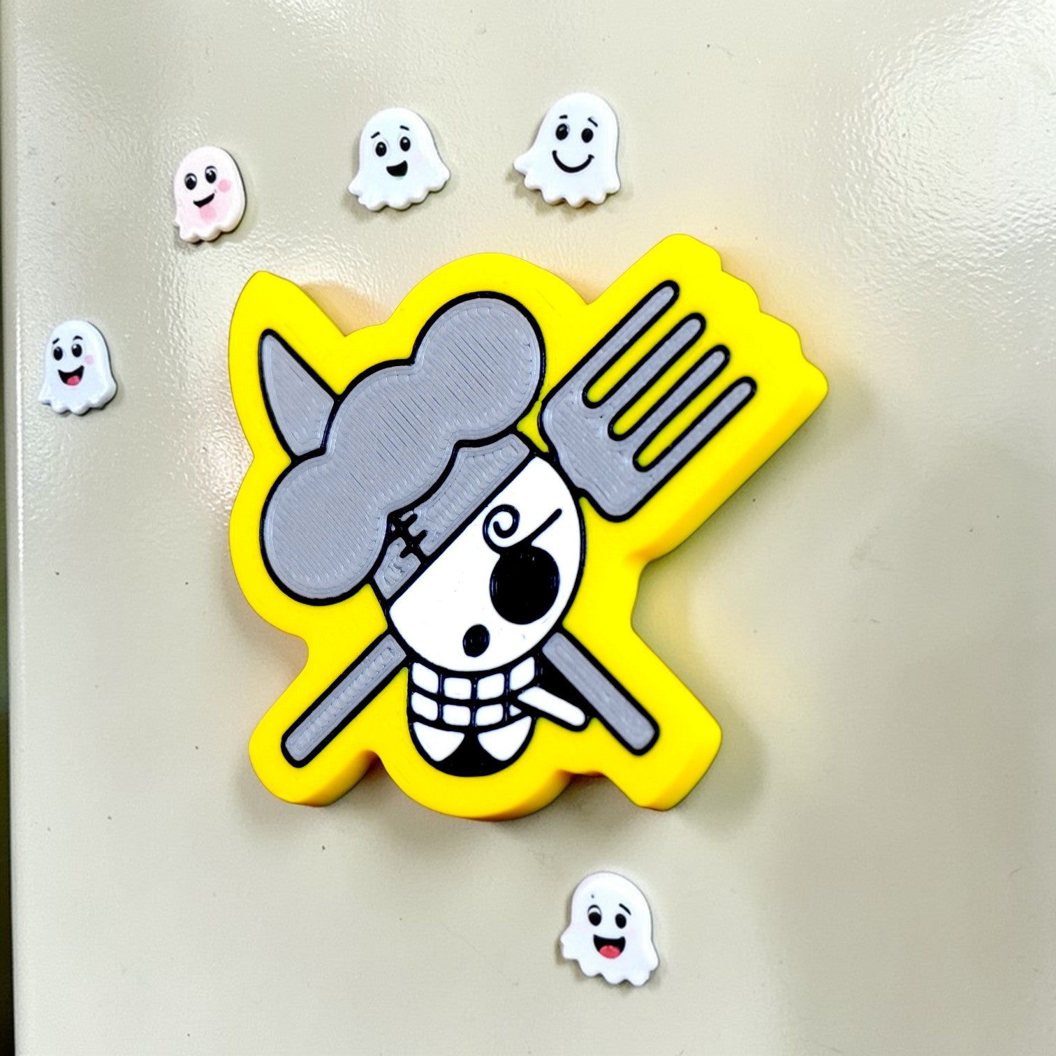 ONE PIECE THEME LUFFY YELLOW FRIDGE MAGNET. ANIME COLLECTIBLES
