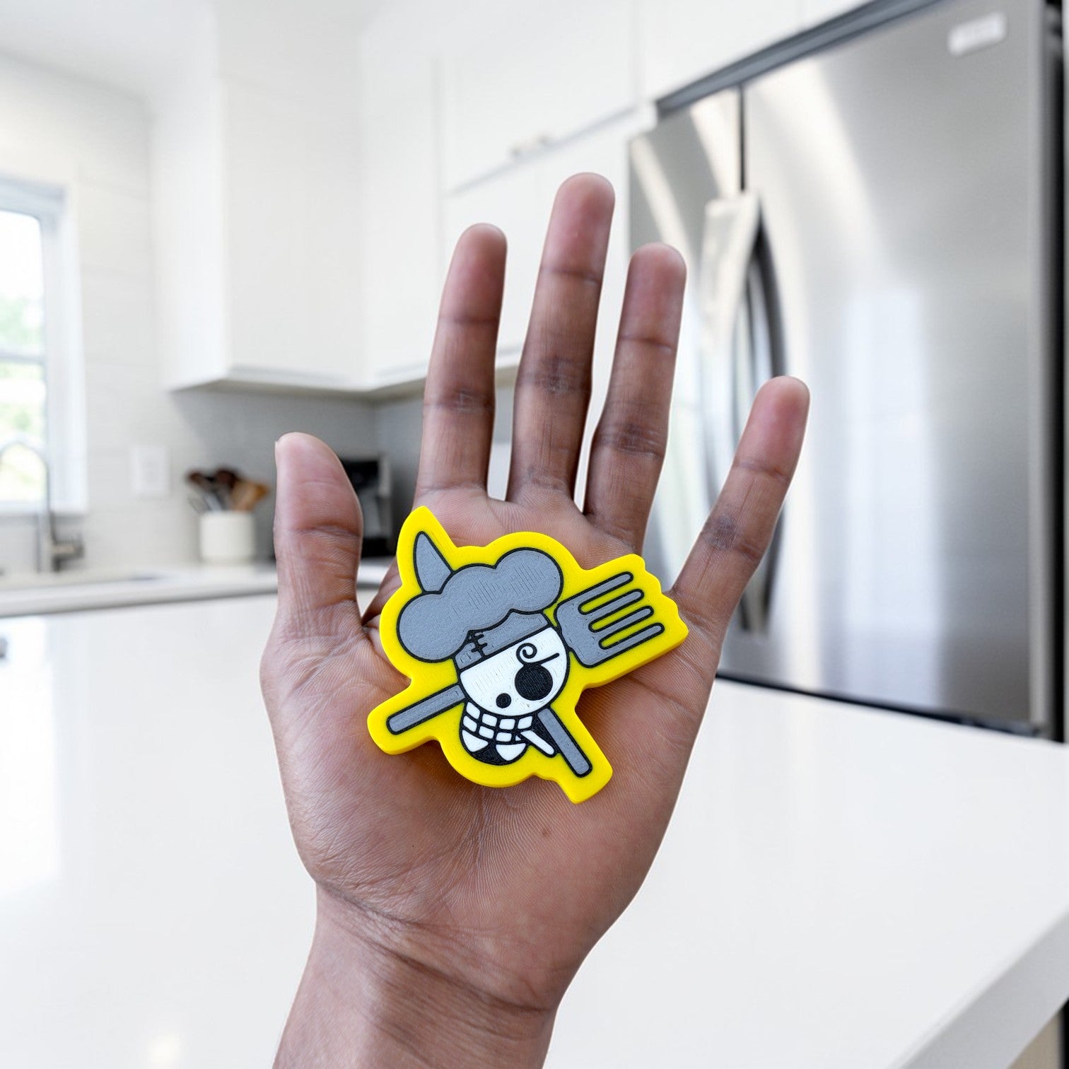 ONE PIECE THEME LUFFY YELLOW FRIDGE MAGNET. ANIME COLLECTIBLES