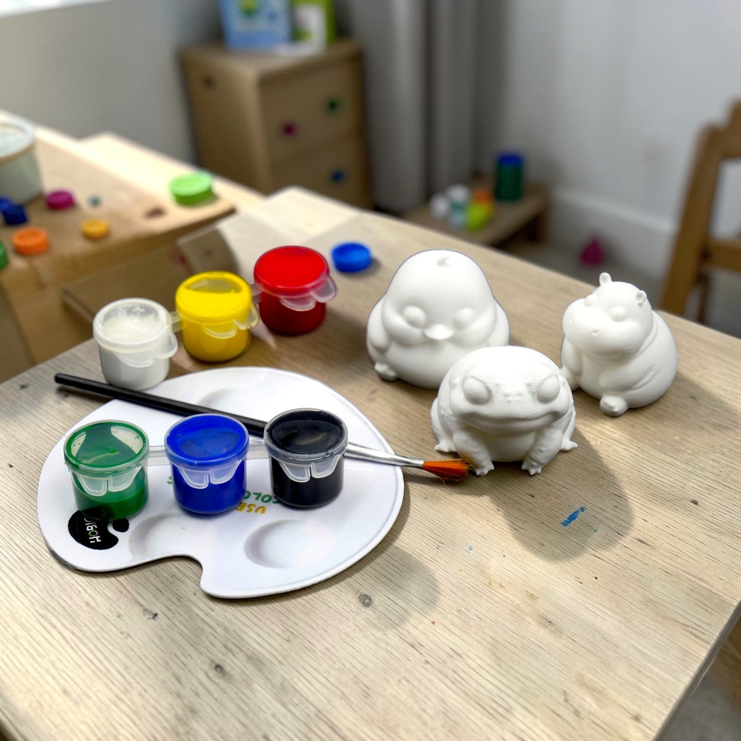 DIY Paint & Play Kit – Cute Animal Figurines with Colors for Creative Kids