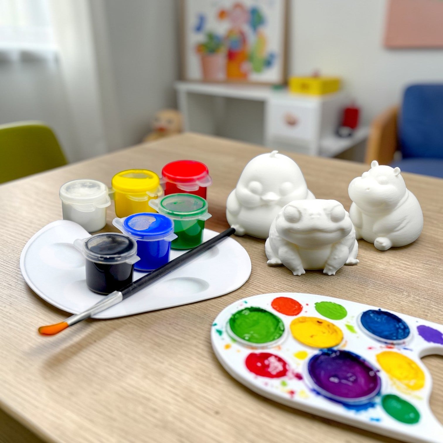 DIY Paint & Play Kit – Cute Animal Figurines with Colors for Creative Kids