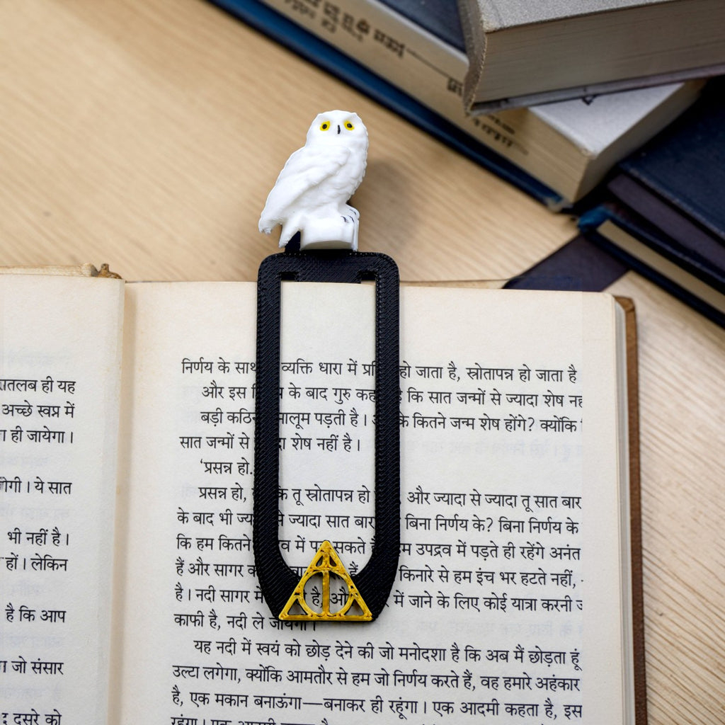 Magic Theme Funky P02 Bookmark, Plastic Bookmark, Owl & Footprint