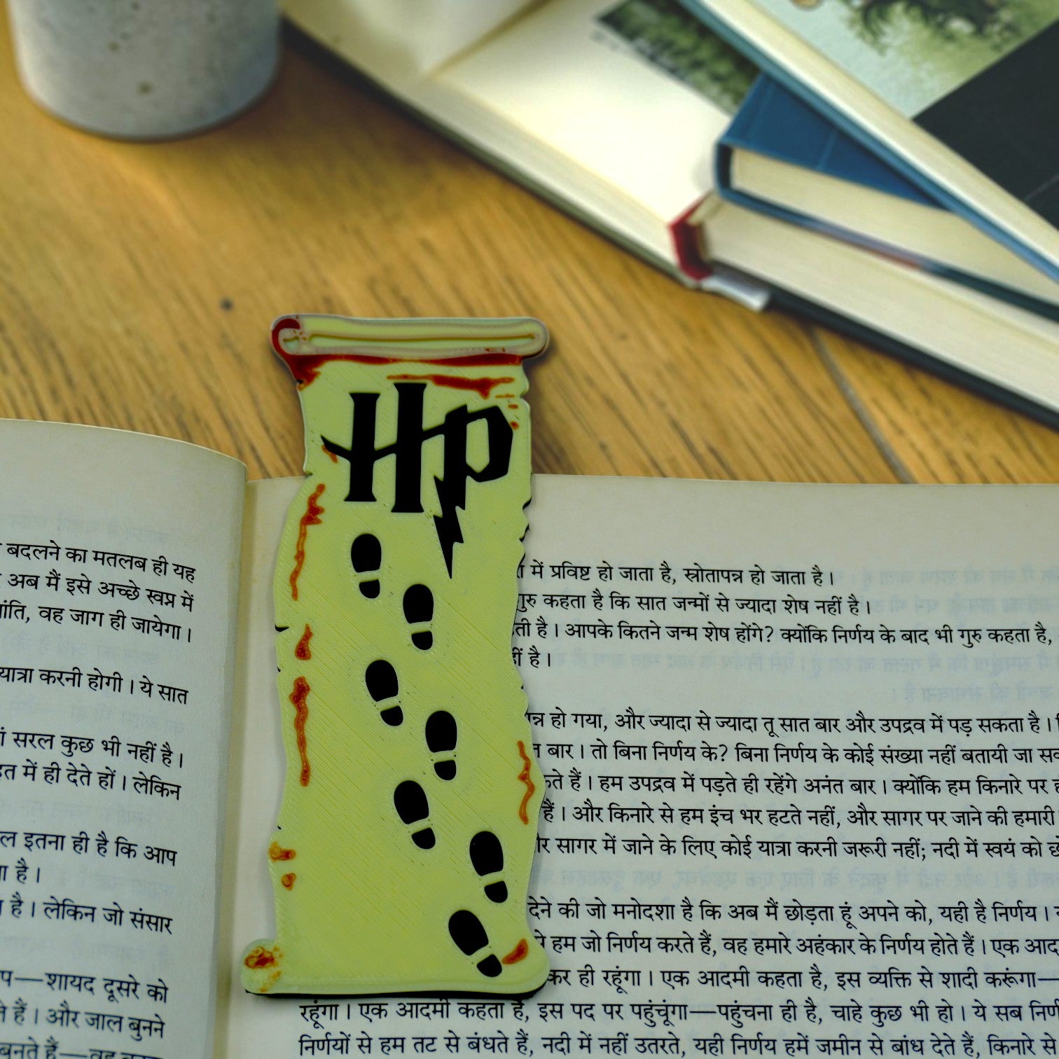 Magic Theme Funky P02 Bookmark, Plastic Bookmark, Owl & Footprint