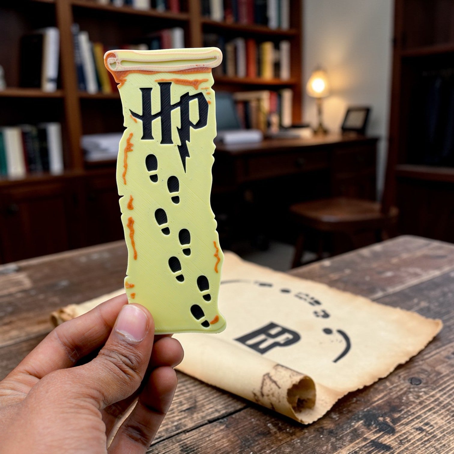 Magic Theme Funky P02 Bookmark, Plastic Bookmark, Owl & Footprint