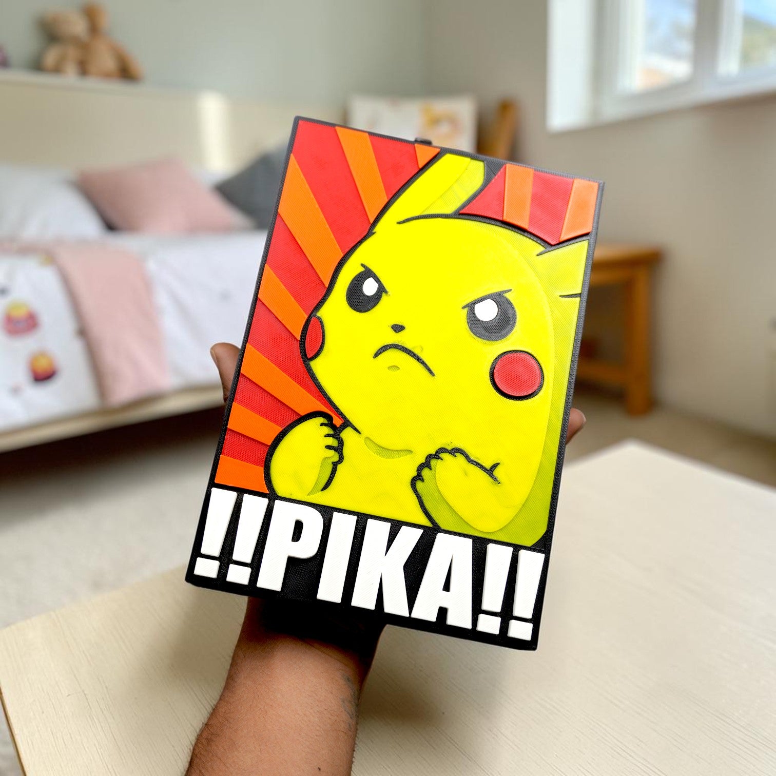 !!PIKA!! Angry Pikachu Tabletop | Aesthetic Anime Desk Decoration