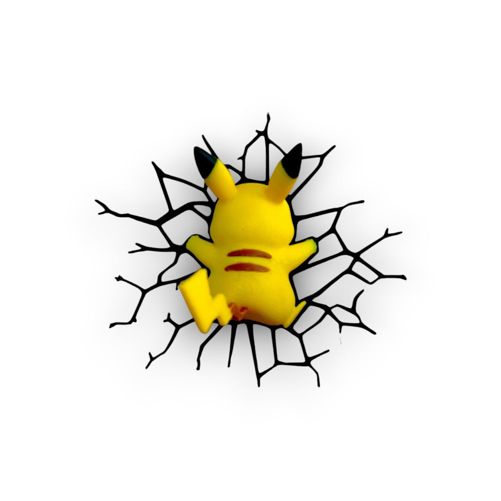 Cute Pikachu 3D Fridge Magnet | Broken Wall Illusion Anime Decor
