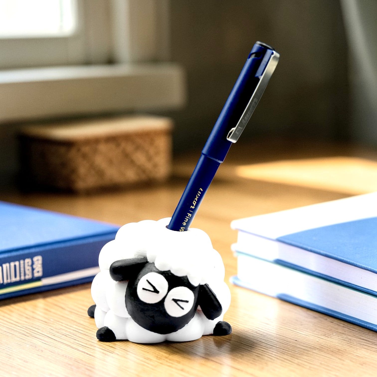 Cute Sleeping Sheep Pen Holder – Kawaii Desk Organizer | Mini Animal Pen Stand