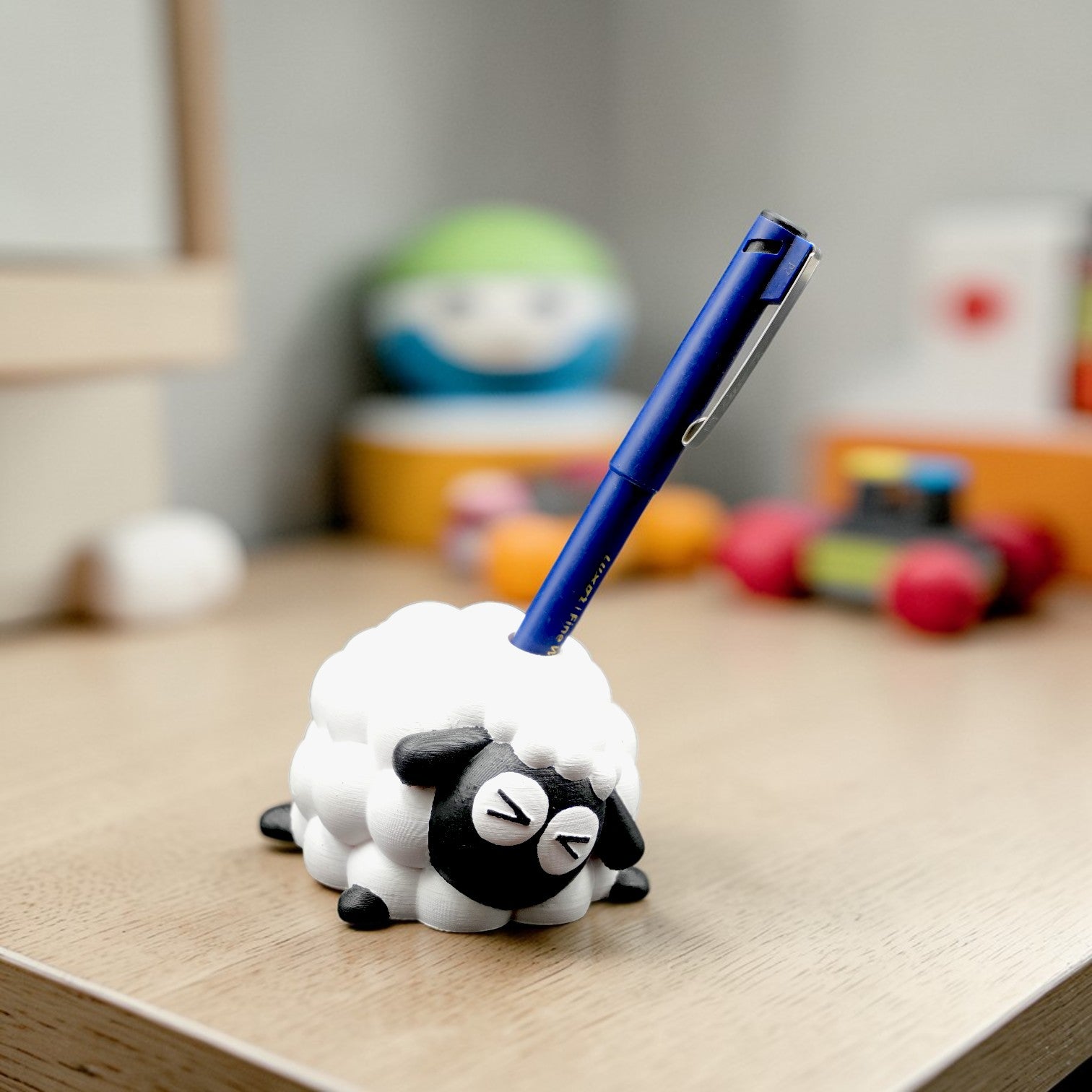 Cute Sleeping Sheep Pen Holder – Kawaii Desk Organizer | Mini Animal Pen Stand