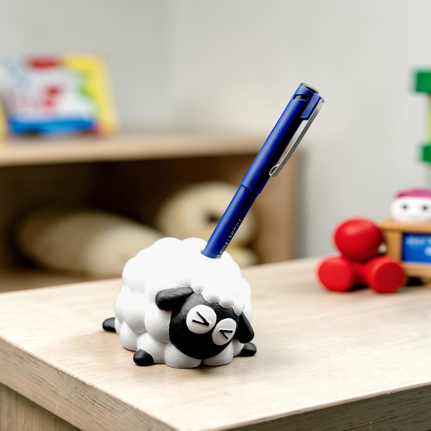 Cute Sleeping Sheep Pen Holder – Kawaii Desk Organizer | Mini Animal Pen Stand