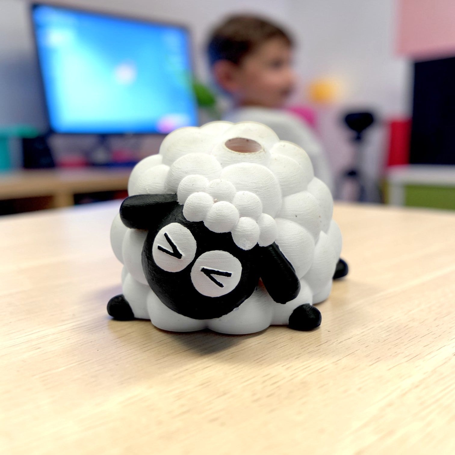 Cute Sleeping Sheep Pen Holder – Kawaii Desk Organizer | Mini Animal Pen Stand