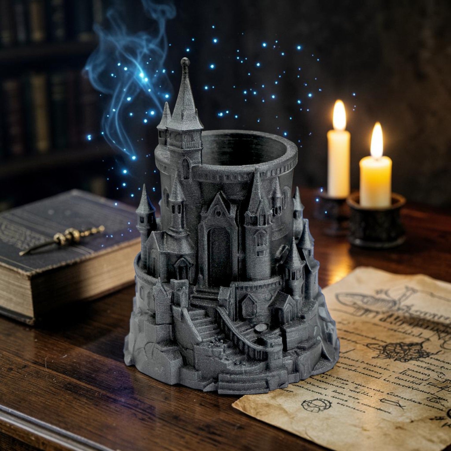 Harry Potter Inspired Wizard Castle Pen Holder | Magical Study Desk Decor | Unique Organizer