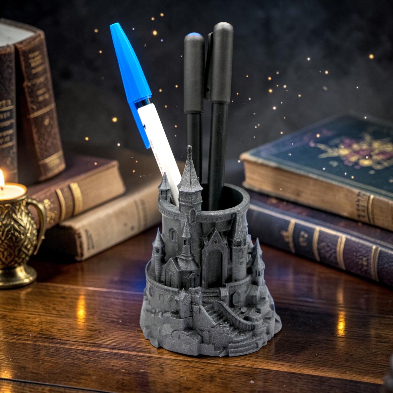 Harry Potter Inspired Wizard Castle Pen Holder | Magical Study Desk Decor | Unique Organizer